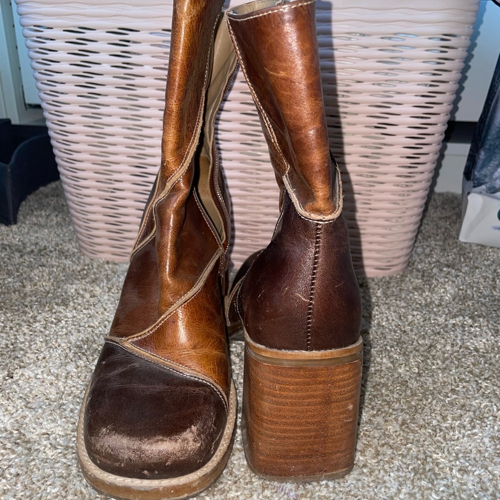 Brown Vintage Leather Women's Boots